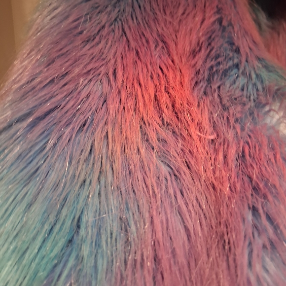 J. Valentine "Cotton Candy" Faux Fur Jacket Size S/M - Picture 3 of 5